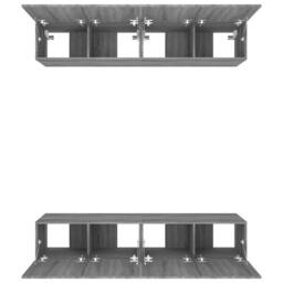 Berkfield Home TV Cabinets 4 pcs Grey Sonoma 80x30x30 cm Engineered Wood - Size: 80 x 30 x 30 cm - thumbnail 6