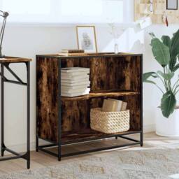 Berkfield Home Book Cabinet Smoked Oak 80.5x35x76 cm Engineered Wood in Brown - thumbnail 3