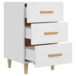 Berkfield Home Bedside Cabinet White 40x40x66 cm Engineered Wood - Size: 40 x 40 x 66 cm - thumbnail 6