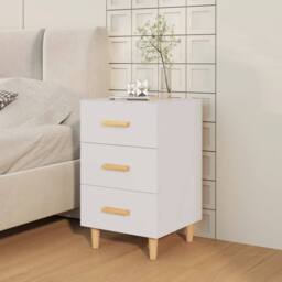 Berkfield Home Bedside Cabinet White 40x40x66 cm Engineered Wood - Size: 40 x 40 x 66 cm - thumbnail 3