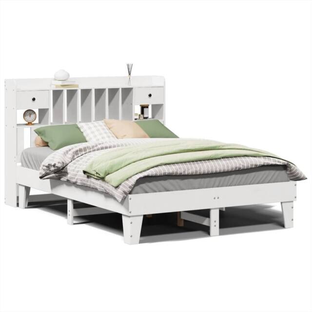 Berkfield Home Bed Frame without Mattress White 150x200 cm King Size Solid Wood Pine - image 1