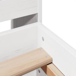 Berkfield Home Bed Frame without Mattress White 150x200 cm King Size Solid Wood Pine - thumbnail 9