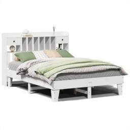 Berkfield Home Bed Frame without Mattress White 150x200 cm King Size Solid Wood Pine - thumbnail 1