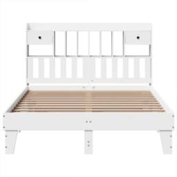 Berkfield Home Bed Frame without Mattress White 150x200 cm King Size Solid Wood Pine - thumbnail 4