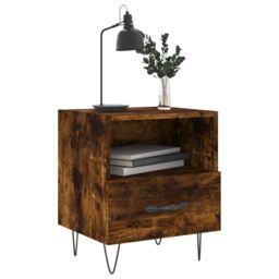Berkfield Home Bedside Cabinets 2 pcs Smoked Oak 40x35x47.5 cm Engineered Wood in Brown - thumbnail 4