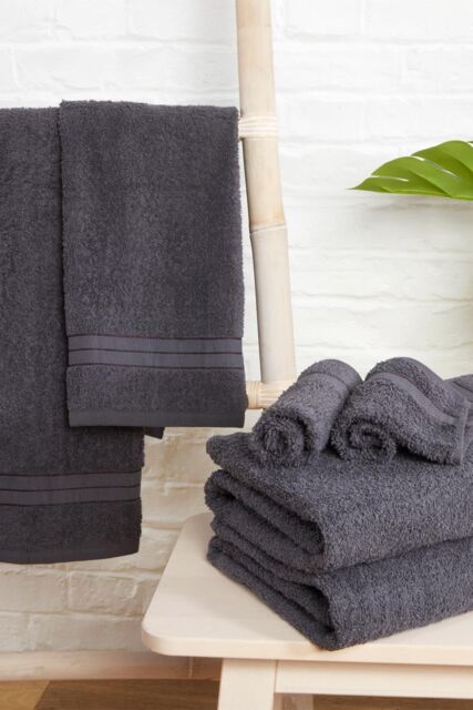 OHS 2 Pack of 100% Cotton Bathroom Bath Towel in Charcoal - image 1