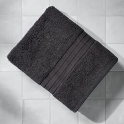 OHS 2 Pack of 100% Cotton Bathroom Bath Towel in Charcoal - thumbnail 2