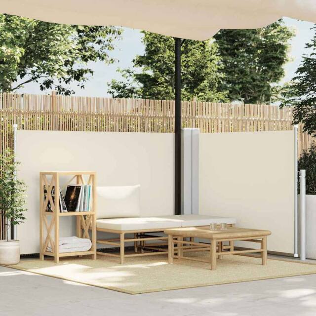 Berkfield Home Retractable Side Awning Cream 100x600 cm in Beige - image 1