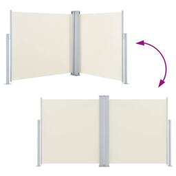 Berkfield Home Retractable Side Awning Cream 100x600 cm in Beige - thumbnail 5