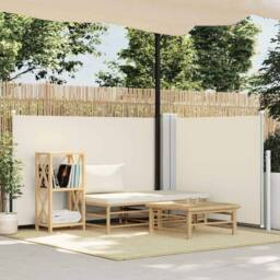 Berkfield Home Retractable Side Awning Cream 100x600 cm in Beige