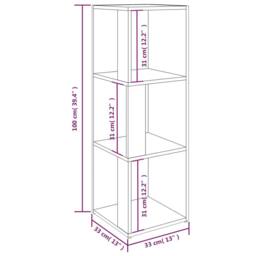 Berkfield Home Corner Cabinet Concrete Grey 33x33x100 cm Engineered Wood - Size: 33 x 33 x 100 cm - thumbnail 8