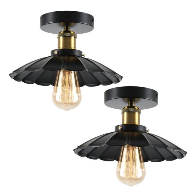 Garwarm Industrial Aluminum Flush Mount Pack of 2 in Black - image 1