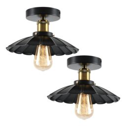 Garwarm Industrial Aluminum Flush Mount Pack of 2 in Black - thumbnail 1