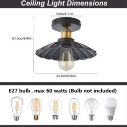 Garwarm Industrial Aluminum Flush Mount Pack of 2 in Black - thumbnail 4