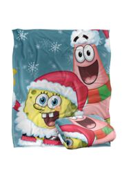 Spongebob Santa Silky Touch Super Soft Throw Blanket 152 X 127 cm in White - thumbnail 2