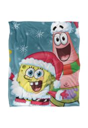 Spongebob Santa Silky Touch Super Soft Throw Blanket 152 X 127 cm in White - thumbnail 1
