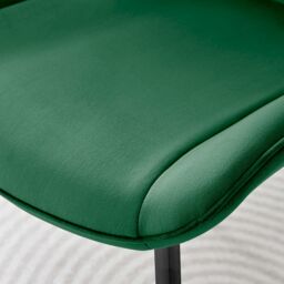 FurnitureboxUK Set of 2 Pesaro Luxury Velvet Dining Chairs With Diamond Stitched Back & Black Metal Legs in Green - thumbnail 6