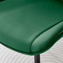FurnitureboxUK Set of 2 Pesaro Luxury Velvet Dining Chairs With Diamond Stitched Back & Black Metal Legs in Green - thumbnail 7