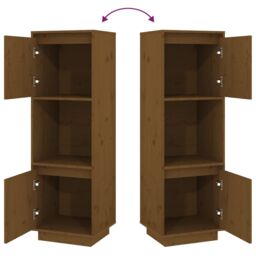Berkfield Home Highboard Honey Brown 38x35x117 cm Solid Wood Pine - Size: 38 x 35 x 117 cm - thumbnail 6