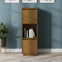 Berkfield Home Highboard Honey Brown 38x35x117 cm Solid Wood Pine - Size: 38 x 35 x 117 cm - thumbnail 1