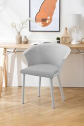 Living and Home 4Pcs Upholstered PP Dining Chairs with Armrest ( Load Capacity 150kg ) in Grey - thumbnail 1