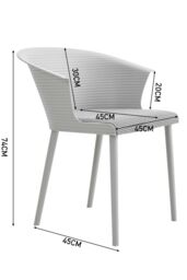 Living and Home 4Pcs Upholstered PP Dining Chairs with Armrest ( Load Capacity 150kg ) in Grey - thumbnail 6