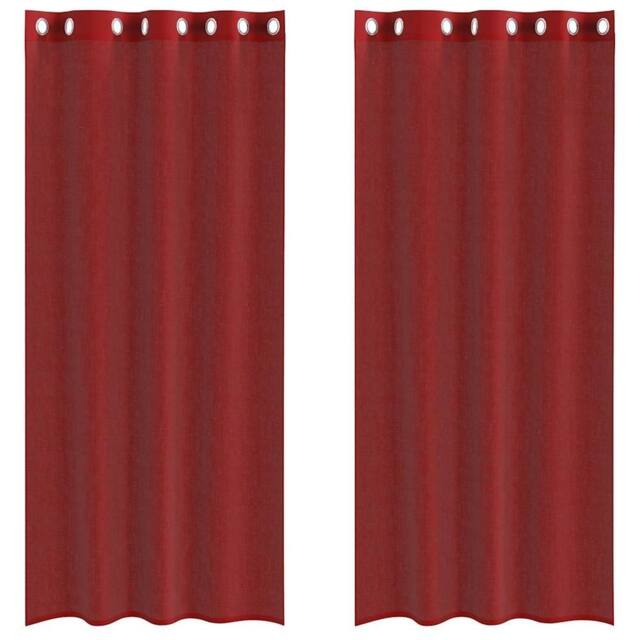 Berkfield Home Voile Curtains with Grommets 2 pcs Wine Red - image 1