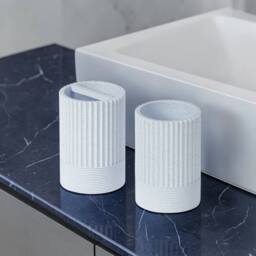 Showerdrape Tranquil Pale Blue Bathroom Accessory Set - - Tumbler & Toothbrush in Light Blue - thumbnail 1