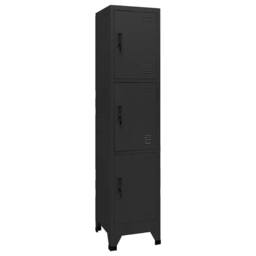 Berkfield Home Locker Cabinet Black 38x45x180 cm Steel - Size: 38 x 45 x 180 cm - thumbnail 2
