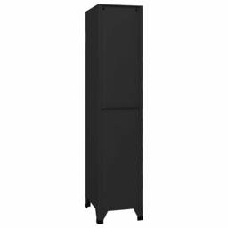 Berkfield Home Locker Cabinet Black 38x45x180 cm Steel - Size: 38 x 45 x 180 cm - thumbnail 4