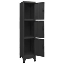 Berkfield Home Locker Cabinet Black 38x45x180 cm Steel - Size: 38 x 45 x 180 cm - thumbnail 5