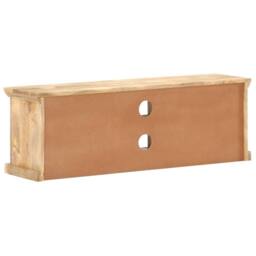 Berkfield Home TV Cabinet with Steel Doors 120x30x40cm Solid Mango Wood in Black - Size: 120 x 30 x 40 cm - thumbnail 5