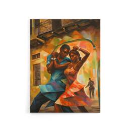 "Artery8 Salsa Cuban Street Dance Colourful Canvas Wall Art Print - Size: W18"" x H24""" - thumbnail 1
