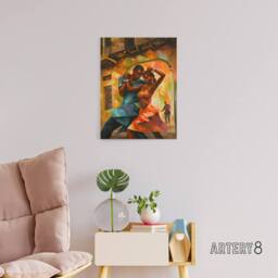 "Artery8 Salsa Cuban Street Dance Colourful Canvas Wall Art Print - Size: W18"" x H24""" - thumbnail 3
