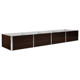 Berkfield Home Garden Raised Bed Brown 320x80x45 cm Galvanised Steel - Size: 320 x 80 x 45 cm - thumbnail 3