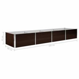 Berkfield Home Garden Raised Bed Brown 320x80x45 cm Galvanised Steel - Size: 320 x 80 x 45 cm - thumbnail 8