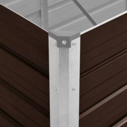 Berkfield Home Garden Raised Bed Brown 320x80x45 cm Galvanised Steel - Size: 320 x 80 x 45 cm - thumbnail 6