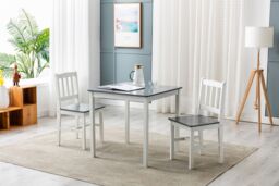 MCC Direct Solid Wooden Kitchen Dining Table & 2 Chairs in Grey