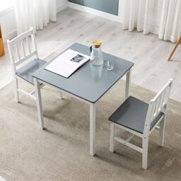 MCC Direct Solid Wooden Kitchen Dining Table & 2 Chairs in Grey - thumbnail 5