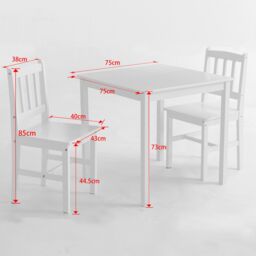 MCC Direct Solid Wooden Kitchen Dining Table & 2 Chairs in Grey - thumbnail 6