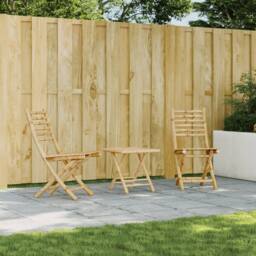 Berkfield Home Folding Garden Chairs 2 pcs 43x54x88 cm Bamboo in Brown - Size: 43 x 54 x 88 cm - thumbnail 2