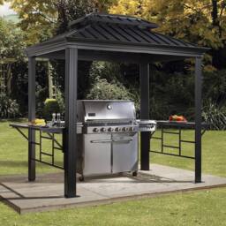 Rowlinsons Sojag Messina BBQ Shelter - Aluminum - L178.66 x W291.59 x H262 cm in Charcoal - thumbnail 2