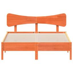 Berkfield Home Beautiful Bed Frame Frame Wax Brown 120x190 cm Small Double Solid - thumbnail 4