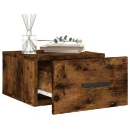 Berkfield Home Wall-mounted Bedside Cabinet Smoked Oak 35x35x20 cm in Brown - Size: 35 x 35 x 20 cm - thumbnail 4