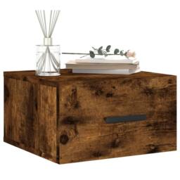 Berkfield Home Wall-mounted Bedside Cabinet Smoked Oak 35x35x20 cm in Brown - Size: 35 x 35 x 20 cm - thumbnail 3