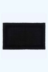 Homescapes Luxury Extra Large Bath Mat Reversible 1600GSM 100% Cotton, 70 x 120cm in Black - Size: 70 x 120 cm