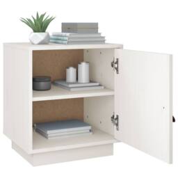 Berkfield Home Bedside Cabinet White 40x34x45 cm Solid Wood Pine - Size: 40 x 34 x 45 cm - thumbnail 5
