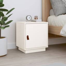 Berkfield Home Bedside Cabinet White 40x34x45 cm Solid Wood Pine - Size: 40 x 34 x 45 cm - thumbnail 2