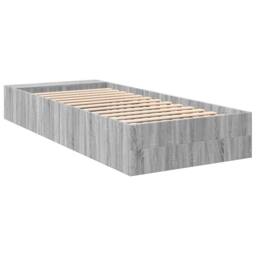 Berkfield Home Modern Bed Frame without Mattress Grey Sonoma 90x190 cm Single - thumbnail 6