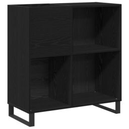 Berkfield Home Record Cabinet Black Oak 84.5x38x90 cm Engineered Wood - thumbnail 2